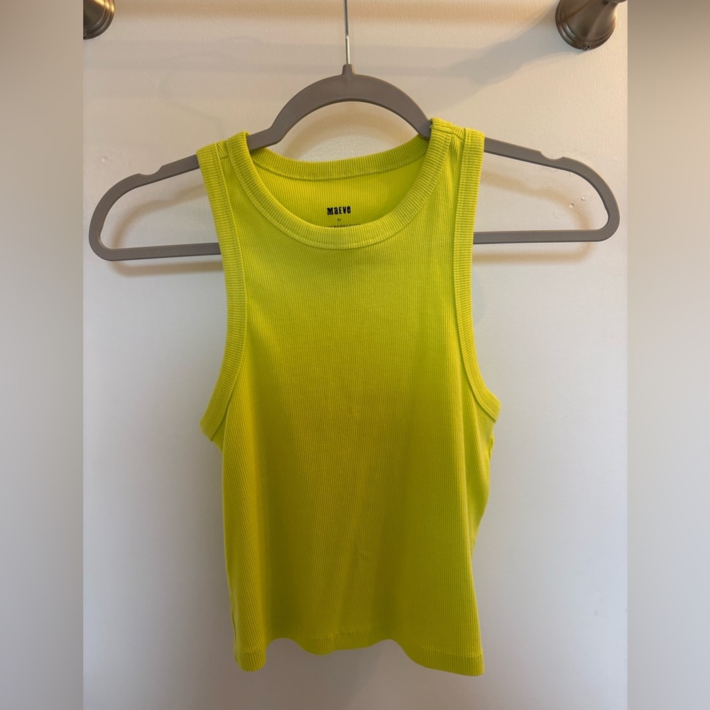 Anthropologie Maeve Neon Yellow Tank Top